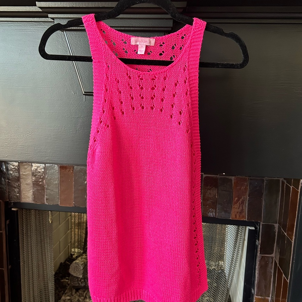 Hot Pink Sleeveless Knit Top